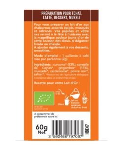 Golden Latte gingembre BIO, 60 g